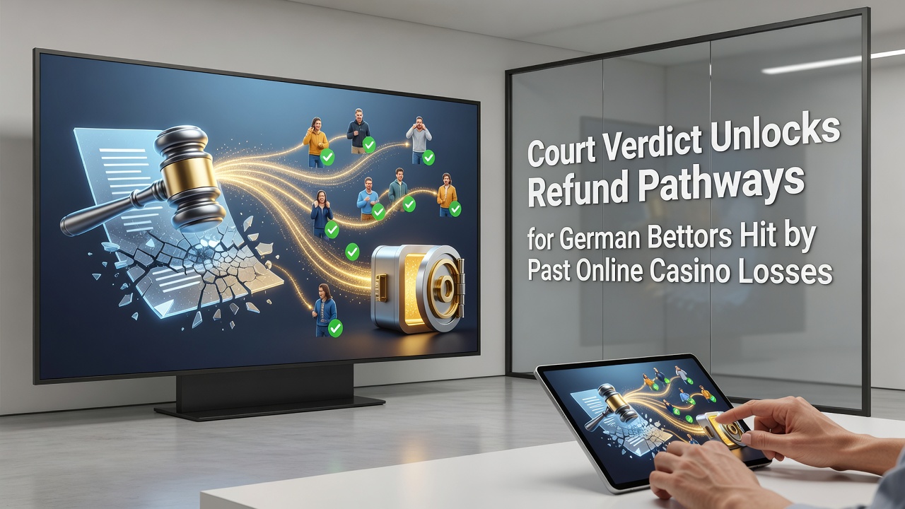Gerichtssaal in Deutschland während einer Verhandlung über Online-Glücksspielrückforderungen